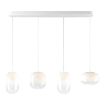 LED ljuskrona med textilsladd VASO LED/15W/230V vit