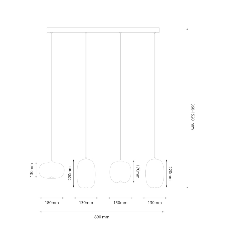 LED ljuskrona med textilsladd VASO LED/15W/230V vit