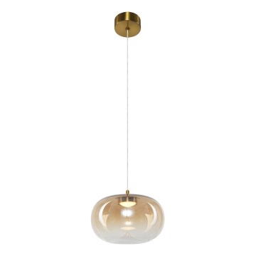 LED ljuskrona med textilsladd VASO LED/4W/230V diameter 18 cm guld/rökig