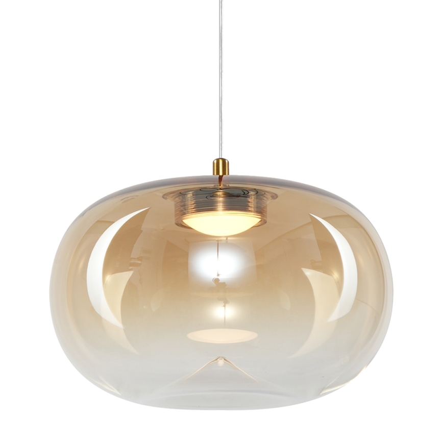 LED ljuskrona med textilsladd VASO LED/4W/230V diameter 18 cm guld/rökig