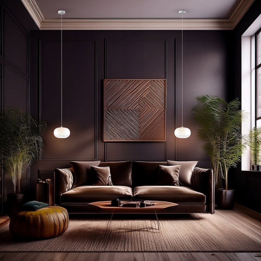 LED ljuskrona med textilsladd VASO LED/4W/230V diameter 18 cm vit