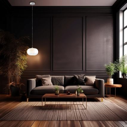 LED ljuskrona med textilsladd VASO LED/4W/230V diameter 18 cm vit