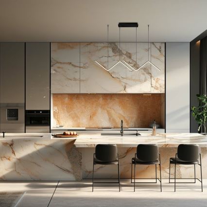 LED ljuskrona med textilsladd VERTE 2xLED/11W/230V svart