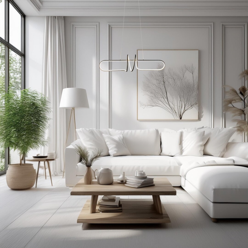 LED ljuskrona med textilsladd VERTIGO LED/54W/230V svart