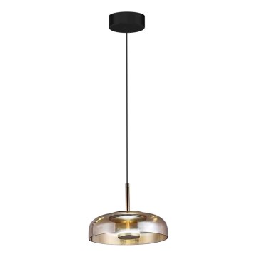 LED ljuskrona med textilsladd VETRO LED/6W/230V diameter 23 cm beige/svart
