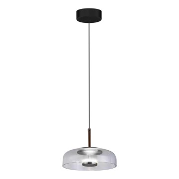 LED ljuskrona med textilsladd VETRO LED/6W/230V diameter 23 cm grå/svart