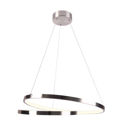 LED ljuskrona med textilsladd ZEFIRA LED/40W/230V 4000K diameter 50 cm skinande krom