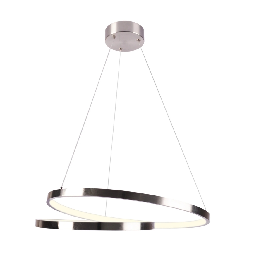 LED ljuskrona med textilsladd ZEFIRA LED/40W/230V 4000K diameter 50 cm skinande krom