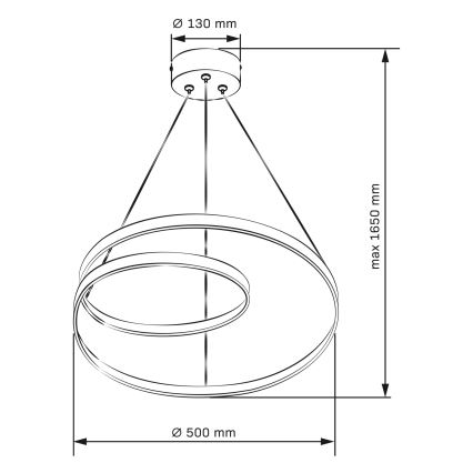 LED ljuskrona med textilsladd ZEFIRA LED/40W/230V 4000K diameter 50 cm skinande krom