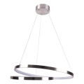 LED ljuskrona med textilsladd ZEFIRA LED/40W/230V 4000K diameter 50 cm skinande krom