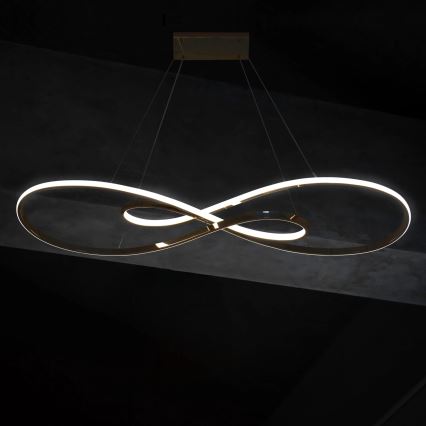 LED ljuskrona med textilsladd ZUMBA LED/50W/230V guld