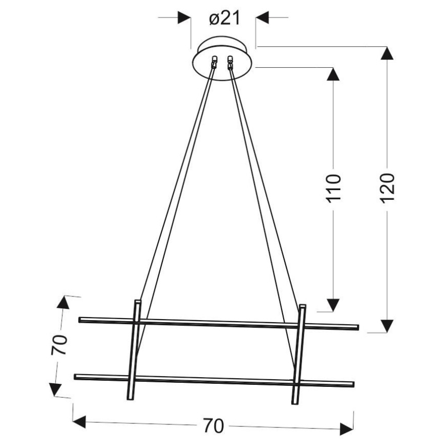 LED Ljuskrona med upphängningsrem  ANDROS LED/40W/230V