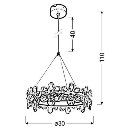 LED Ljuskrona med upphängningsrem  ARVIN LED/14W/230V