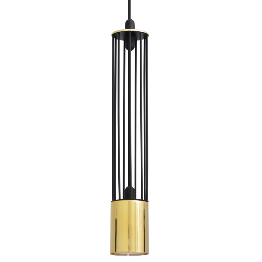 LED Ljuskrona med upphängningsrem BARS 2xGU10/4,8W/230V svart/gyllene