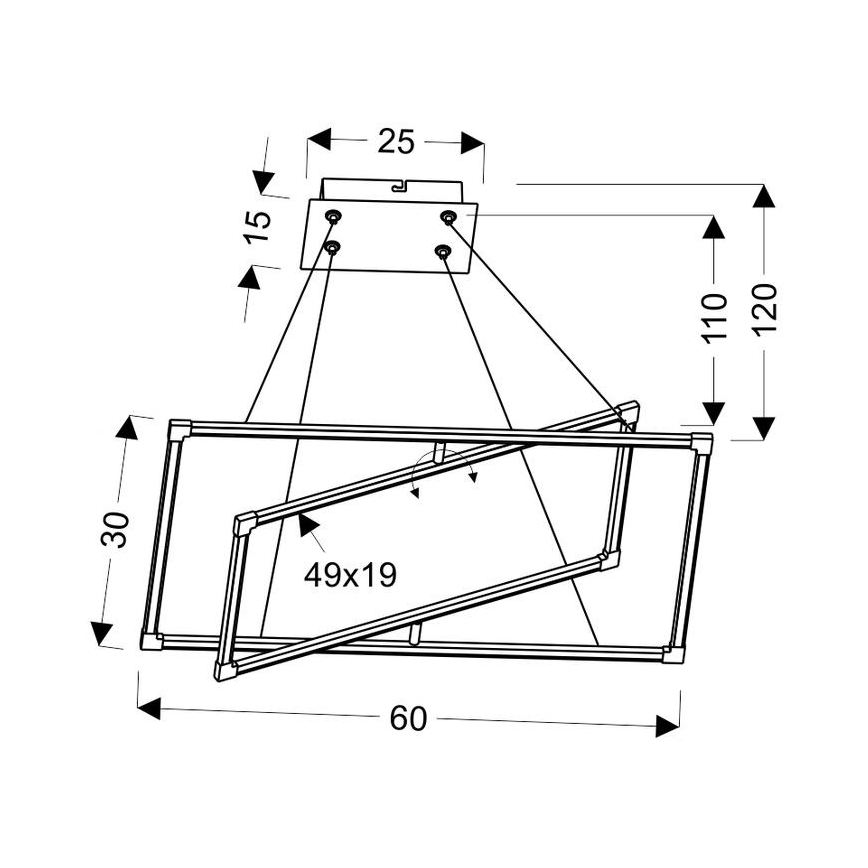 LED Ljuskrona med upphängningsrem  stEROS LED/35W/230V