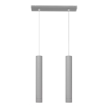 LED Ljuskrona med upphängningsrem TUBA 2xGU10/4,8W/230V grå