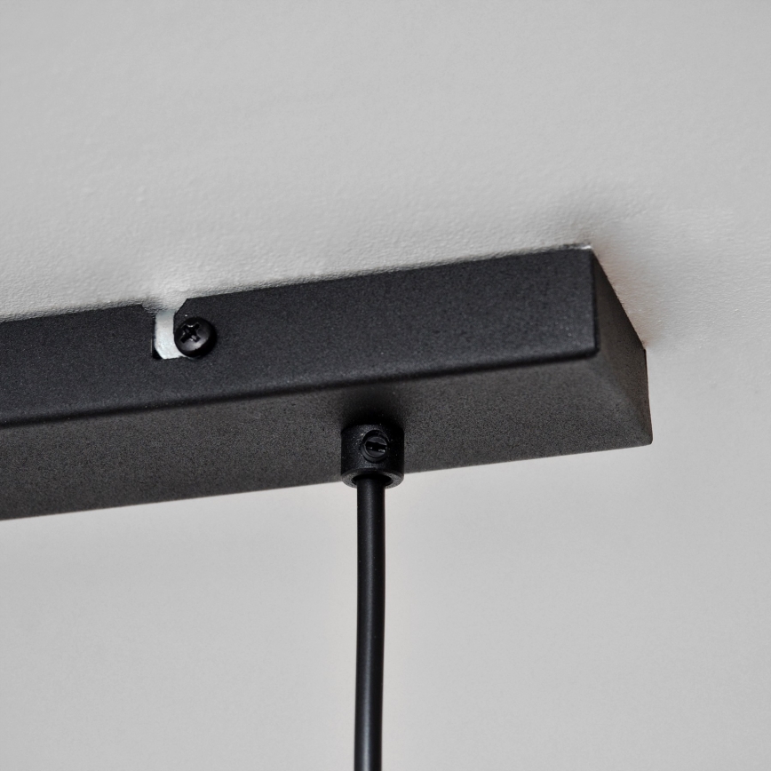 LED Ljuskrona med upphängningsrem TUBA 3xGU10/4,8W/230V svart