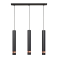 LED Ljuskrona med upphängningsrem  TUBA 3xGU10/4,8W/230V svart /koppar