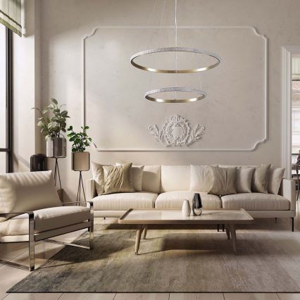 LED-ljuskrona med vajer DIANA LED/44W/230V 4000K Ø 59 cm guld