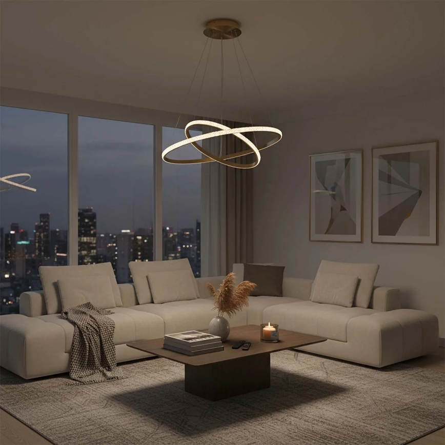 LED-ljuskrona med vajer DIANA LED/44W/230V 4000K Ø 59 cm guld