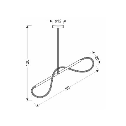 LED-ljuskrona med vajer SUPREME LED/18W/230V 80 cm guldfärgad
