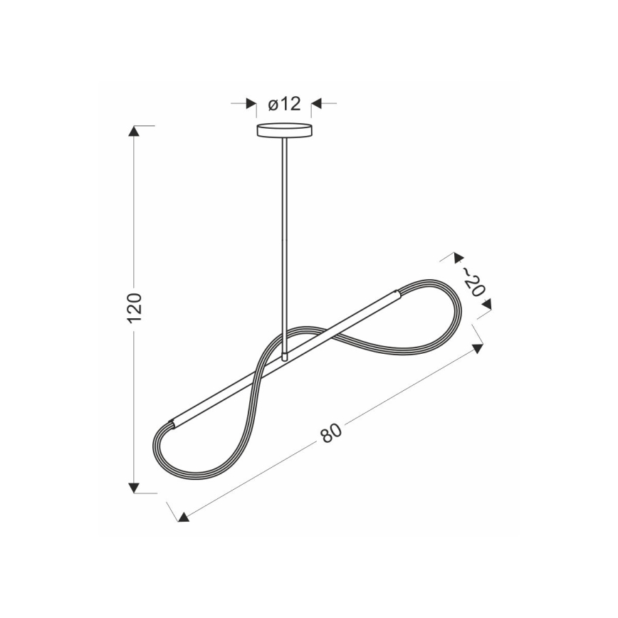 LED-ljuskrona med vajer SUPREME LED/18W/230V 80 cm guldfärgad