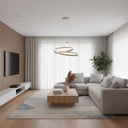 LED-ljuskrona på kabel CASHMERE LED/75W/230V Ø 60 cm vit