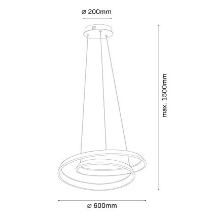 LED-ljuskrona på kabel CASHMERE LED/75W/230V Ø 60 cm vit