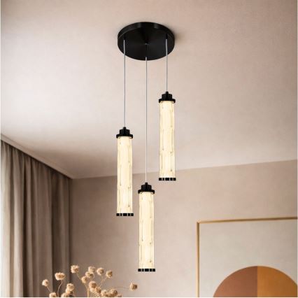 LED-ljuskrona på kabel CORTE LED/25W/230V svart