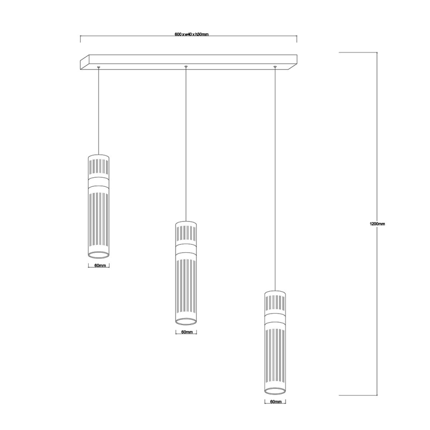 LED-ljuskrona på vajer AMBIENTE 3xLED/6W/230V 3000/4000/6000K guld