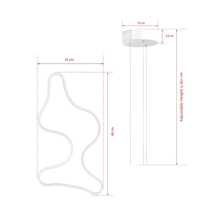 LED-ljuskrona på vajer ARTISAN LED/36W/230V 6500K vit