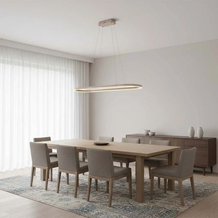 LED-ljuskrona på vajer CASHMERE LED/80W/230V 30x100 cm beige