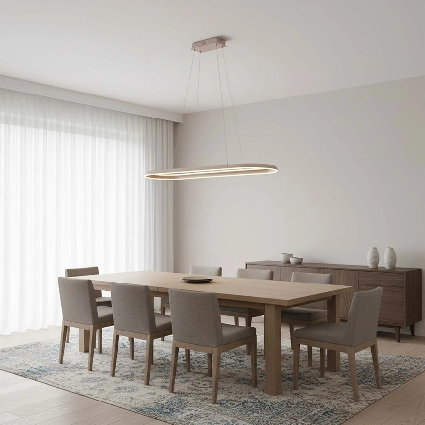 LED-ljuskrona på vajer CASHMERE LED/80W/230V 30x100 cm beige