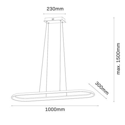 LED-ljuskrona på vajer CASHMERE LED/80W/230V 30x100 cm beige