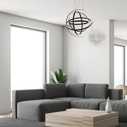LED-ljuskrona på vajer COPERNICUS LED/260W/230V svart