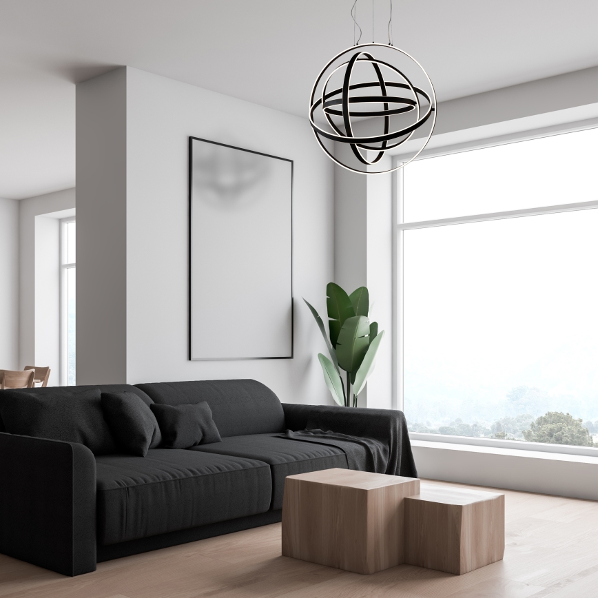 LED-ljuskrona på vajer COPERNICUS LED/260W/230V svart