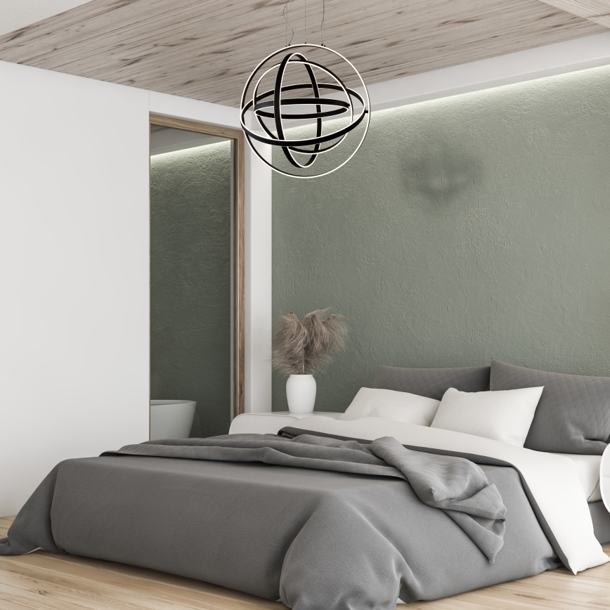 LED-ljuskrona på vajer COPERNICUS LED/260W/230V svart