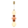 LED-ljuskrona på vajer FLORES LED/15W/230V guld/orange/brun
