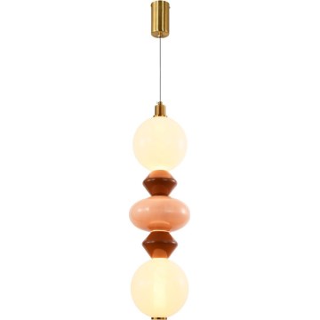 LED-ljuskrona på vajer FLORES LED/15W/230V guld/orange/brun