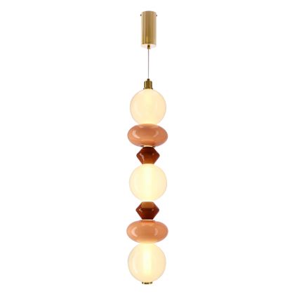 LED-ljuskrona på vajer FLORES LED/20W/230V guld/orange/brun