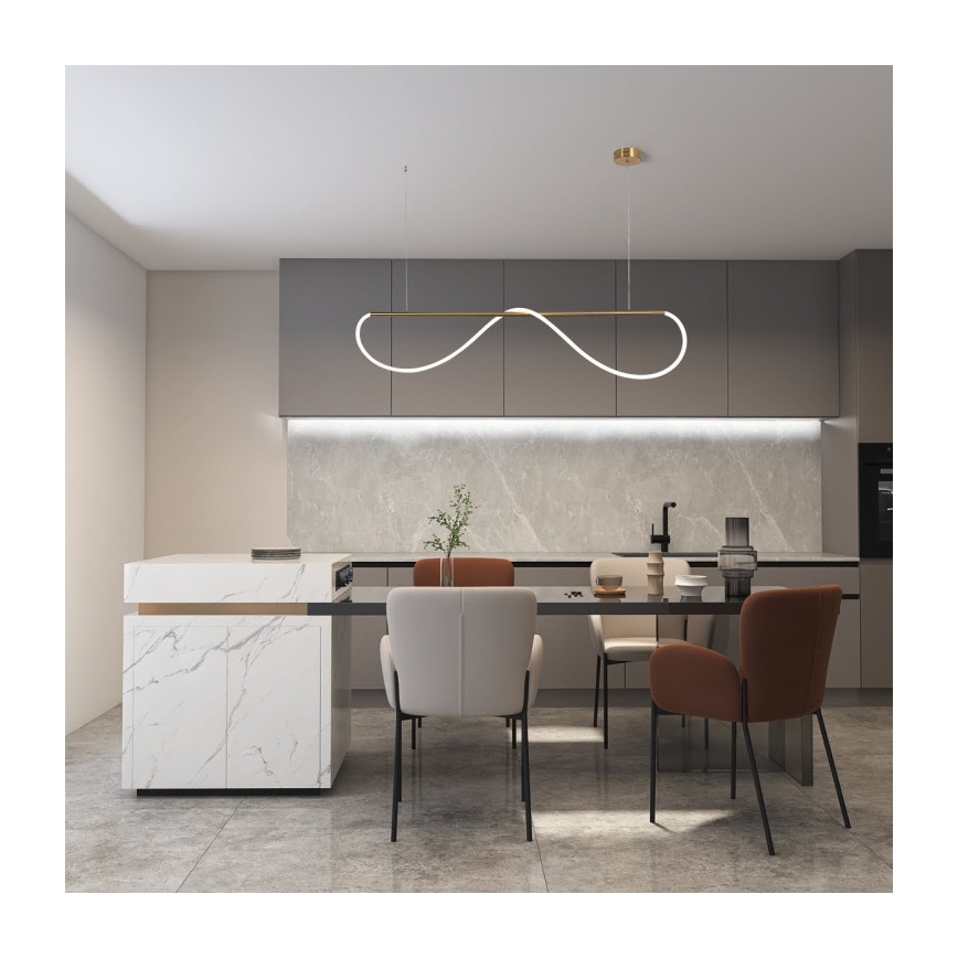 LED-ljuskrona på vajer MELECA LED/36W/230V 3000/4000/6000K 160 cm guldfärgad