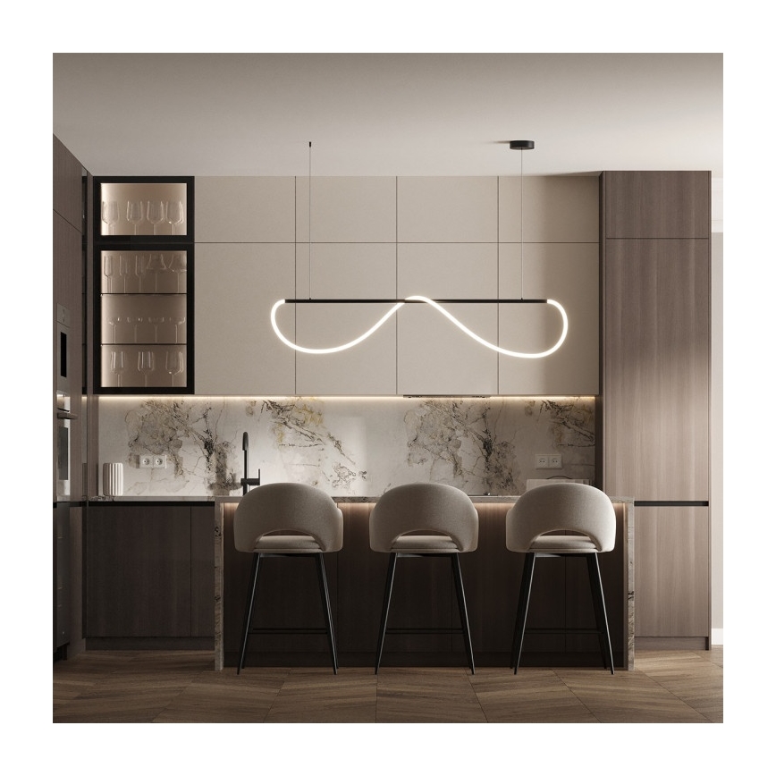 LED-ljuskrona på vajer MELECA LED/36W/230V 3000/4000/6000K 160 cm svart