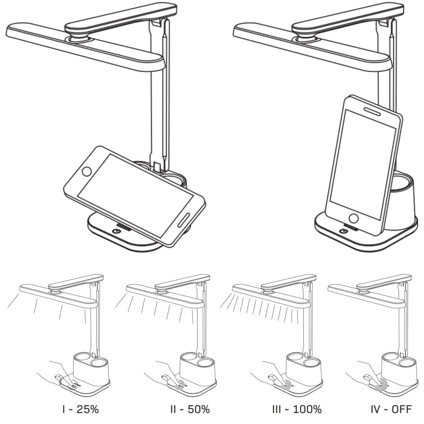 LED ljusreglerad bordslampa touch BARI LED/6W/230V svart