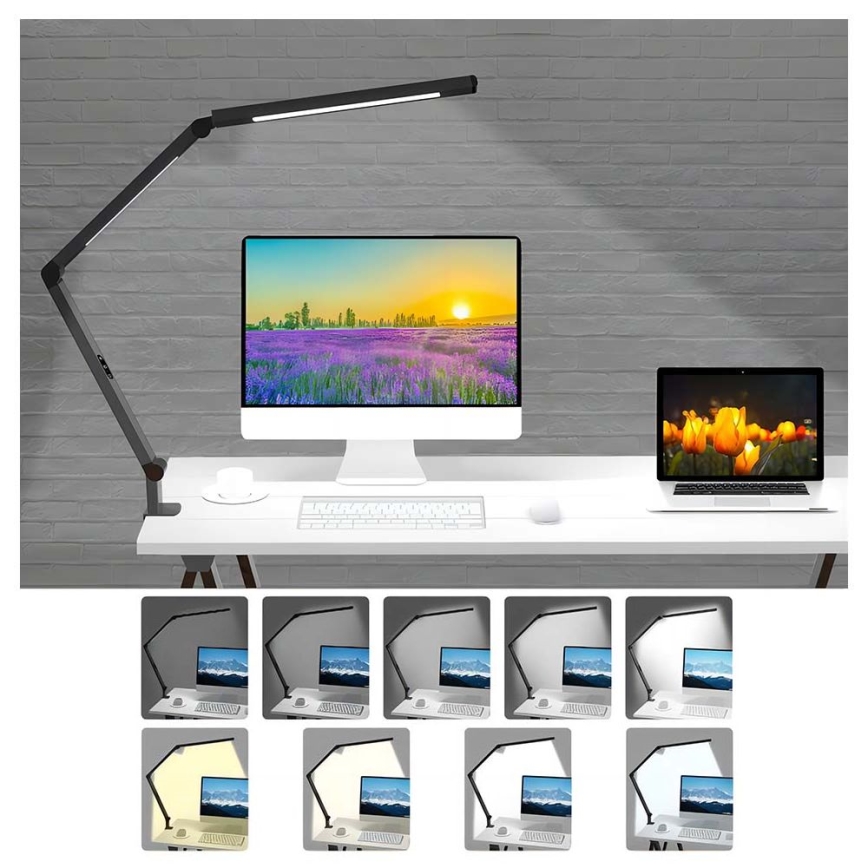 LED Ljusreglerad beröring flexibel bordslampa POINTIQ LED/12W/230V 3000/4000/5000/6500K CRI 92 svart