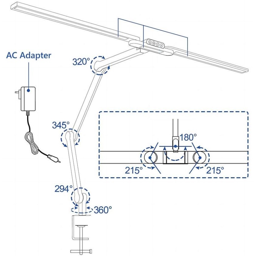 LED Ljusreglerad beröring flexibel bordslampa POINTIQ LED/24W/230V 3000-6500K CRI 92 svart
