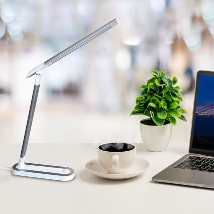 LED ljusreglerad bordslampa touch MADERA LED/7W/230V USB vit