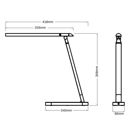 LED ljusreglerad bordslampa touch MADERA LED/7W/230V USB vit