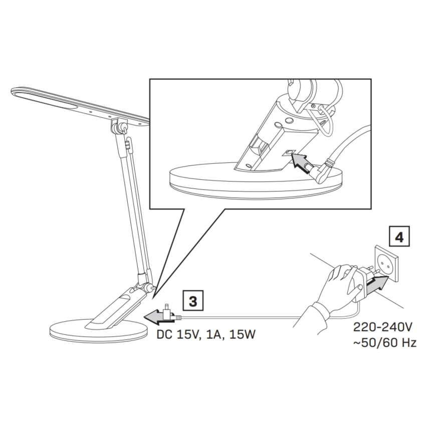 LED ljusreglerad bordslampa touch OPTIMUM LED/7W/230V USB 3000/4000/6000K vit