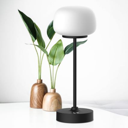 LED ljusreglerad bordslampa touch RIMINI LED/2W/5V USB 2000 mAh svart/vit