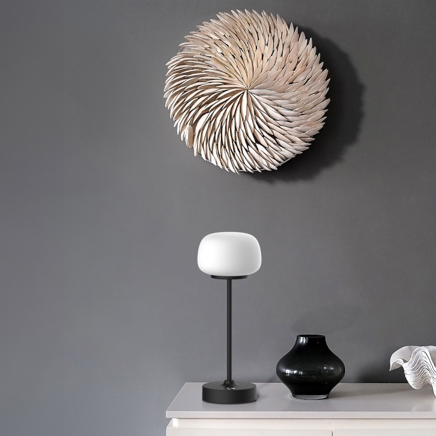 LED ljusreglerad bordslampa touch RIMINI LED/2W/5V USB 2000 mAh svart/vit